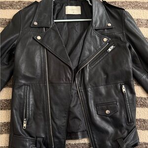 Stylish Black Leather Biker Jacket